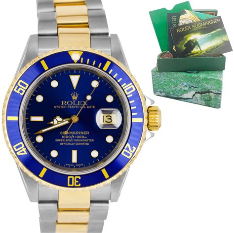 16613 rolex two tone replica|rolex 16613 blue for sale.